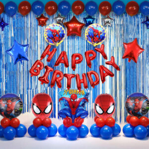 Simple Spiderman Birthday Party Decoration Ideas at Home | Balloons, Banners & Accessories