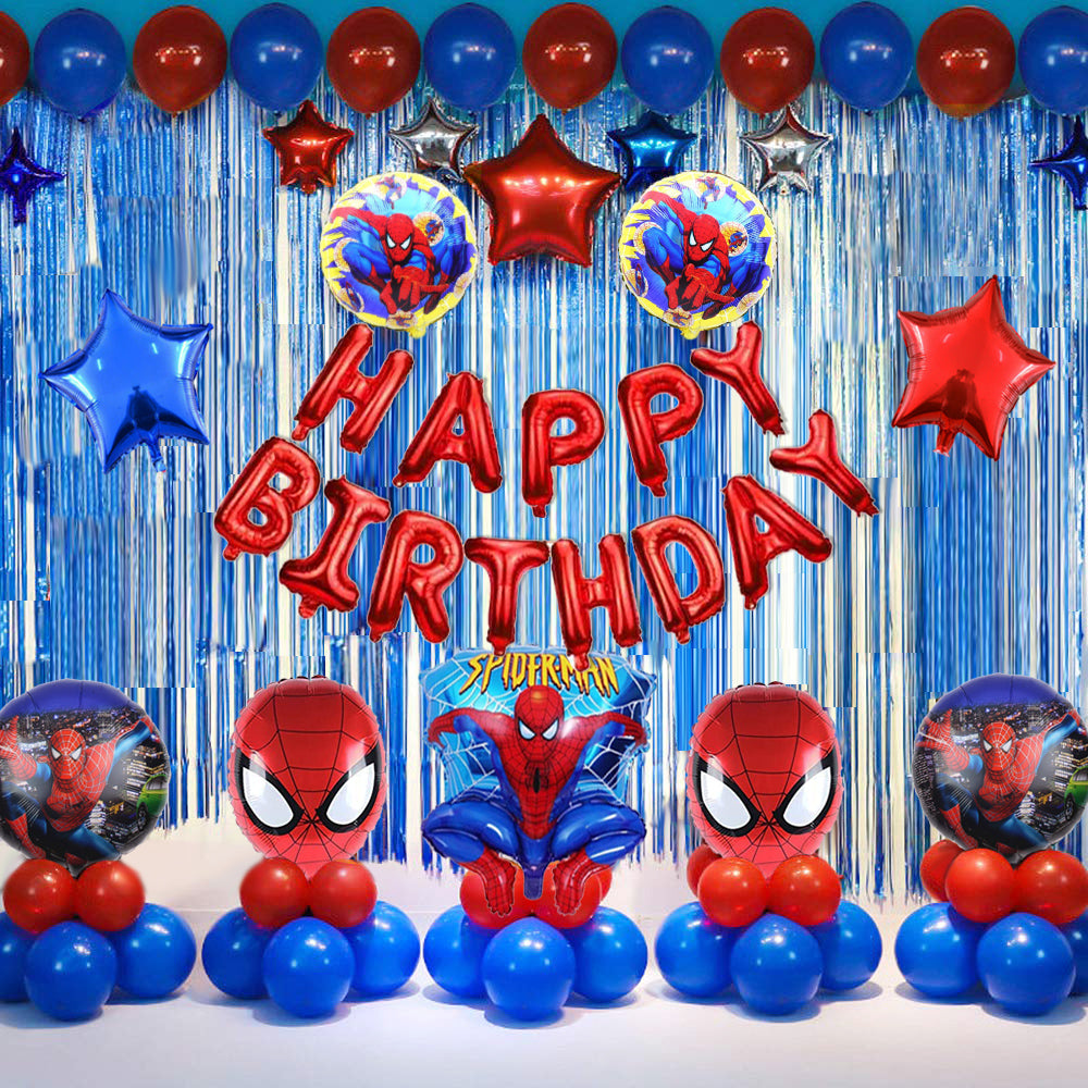 Simple Spiderman Birthday Party Decoration Ideas at Home | Balloons, Banners & Accessories
