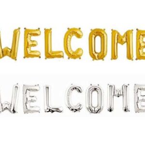 Welcome Foil Balloons Set – Golden/Silver